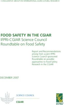 FOOD SAFETY IN THE CGIAR - IFPRI-CGIAR Science Council Roundtable on Food Safety