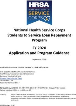 National Health Service Corps Students to Service Loan Repayment Program - FY 2020