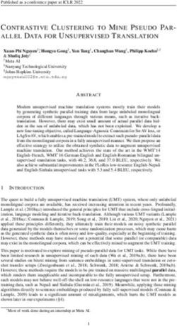 CONTRASTIVE CLUSTERING TO MINE PSEUDO PAR-ALLEL DATA FOR UNSUPERVISED TRANSLATION