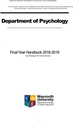 Department of Psychology - Final Year Handbook 2018-2019 - Maynooth University
