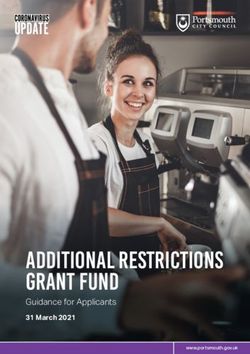 Additional Restrictions Grant Fund - Guidance for Applicants 31 March 2021 www.portsmouth.gov.uk