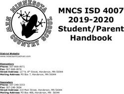MNCS ISD 4007 2019-2020 Student/Parent Handbook - Minnesota New Country School