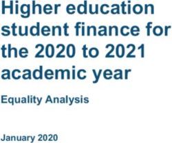 Higher education student finance for the 2020 to 2021 academic year - Equality Analysis