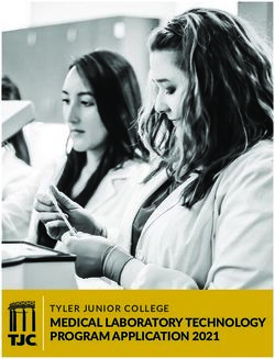 MEDICAL LABORATORY TECHNOLOGY PROGRAM APPLICATION 2021 - TYLER JUNIOR COLLEGE - TJC