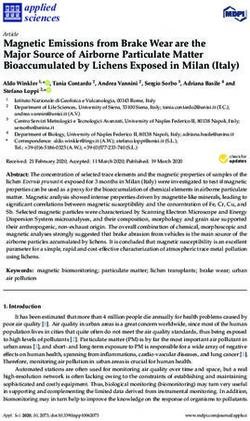 Magnetic Emissions from Brake Wear are the Major Source of Airborne Particulate Matter Bioaccumulated by Lichens Exposed in Milan (Italy) - MDPI