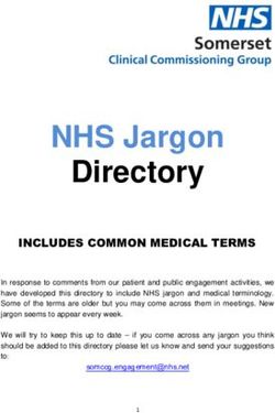 NHS Jargon Directory INCLUDES COMMON MEDICAL TERMS - Somerset CCG