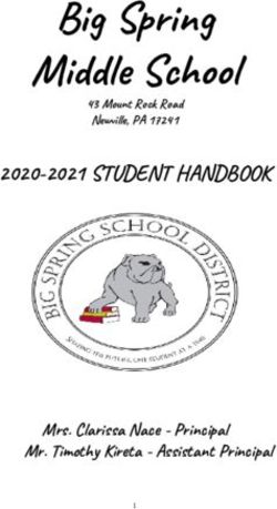 Big Spring Middle School - 2020-2021 STUDENT HANDBOOK - Mrs. Clarissa Nace - Principal