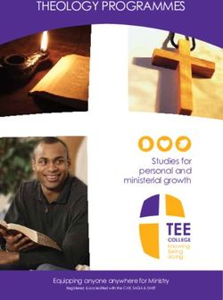 TEE - THEOLOGY PROGRAMMES - Studies for personal and ministerial growth