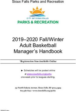 Adult Basketball Manager's Handbook - 2019-2020 Fall/Winter