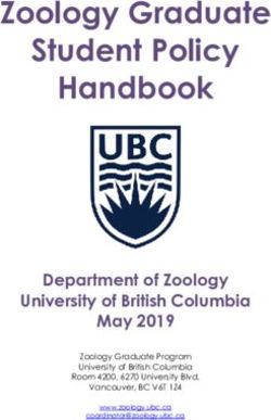 Zoology Graduate Student Policy Handbook - Department of Zoology University of British Columbia May 2019 - UBC Zoology