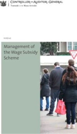 Management of the Wage Subsidy Scheme - Office of the ...