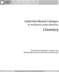 Chemistry Subdivided Module Catalogue for the Module studies (Bachelor) - Examination regulations version: 2019 Responsible: Faculty of Chemistry ...