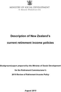 Description of New Zealand's current retirement income policies - Background paper prepared by the Ministry of Social Development for the ...