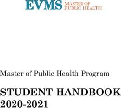 STUDENT HANDBOOK 2020-2021 - Master of Public Health Program - Eastern Virginia Medical School