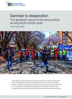 Damned to desperation - The gendered nature of disruptive politics among South African youth Lauren Tracey-Temba - AWS