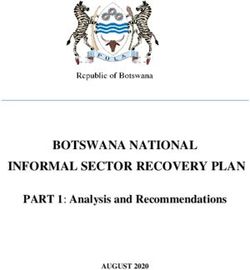 BOTSWANA NATIONAL INFORMAL SECTOR RECOVERY PLAN - PART 1: Analysis and Recommendations