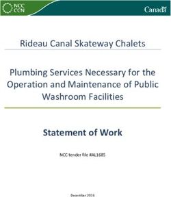 Statement of Work - Rideau Canal Skateway Chalets Plumbing Services Necessary for the Operation and Maintenance of Public Washroom Facilities