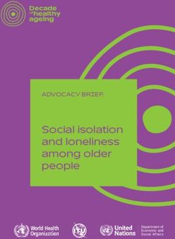 Social isolation and loneliness among older people - ADVOCACY BRIEF: WHO ...