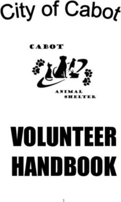VOLUNTEER HANDBOOK - Cabot, AR