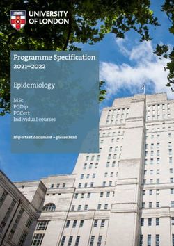 Programme Specification 2021-2022 - Epidemiology MSc PGDip PGCert Individual courses