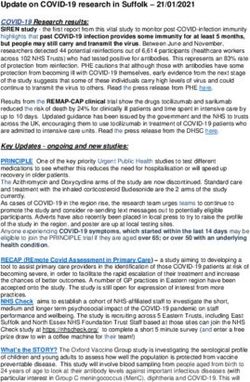 Update on COVID-19 research in Suffolk - 21/01/2021 COVID-19 Research results