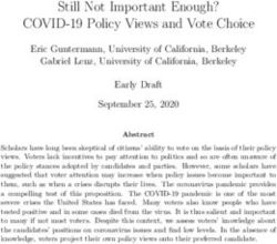 Still Not Important Enough? COVID-19 Policy Views and Vote Choice - Eric Guntermann