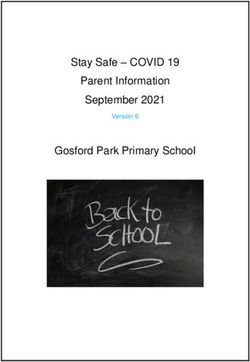 Stay Safe - COVID 19 Parent Information September 2021 Gosford Park Primary School - Version 6