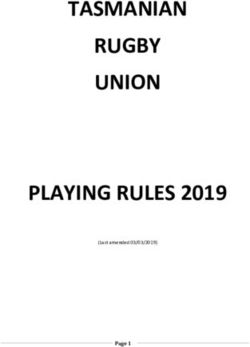 TASMANIAN RUGBY UNION PLAYING RULES 2019 - TAS Rugby