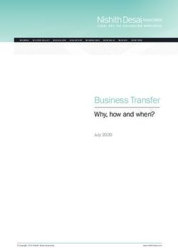 Business Transfer Why, how and when? - July 2020 - Nishith Desai Associates