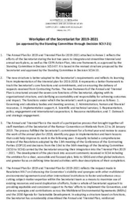 Workplan of the Secretariat for 2019-2021 - Ramsar