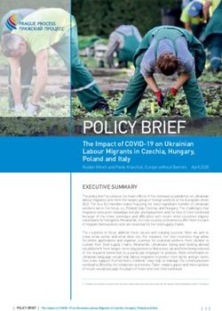 POLICY BRIEF The Impact of COVID-19 on Ukrainian Labour Migrants in Czechia, Hungary, Poland and Italy