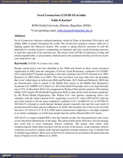 Novel Coronavirus (COVID-19) in India Noble K Kurian