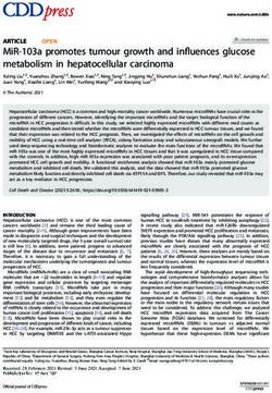 MIR-103A PROMOTES TUMOUR GROWTH AND INFLUENCES GLUCOSE METABOLISM IN HEPATOCELLULAR CARCINOMA - NATURE