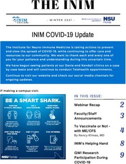 THE INIM INIM COVID-19 Update - IN THIS ISSUE: Nova Southeastern University