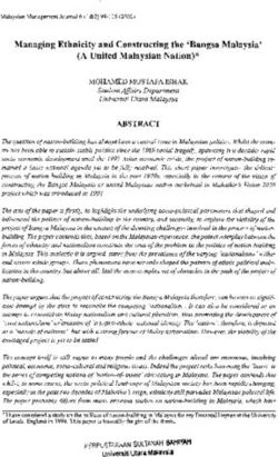 Managing Ethnicity and Constructing the 'Bangsa Malaysia' (A United Malaysian Nation)* - Core