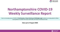 Northamptonshire COVID-19 Weekly Surveillance Report