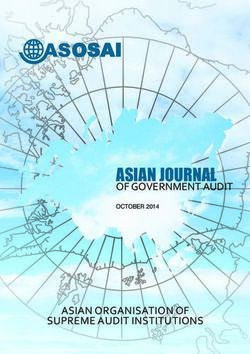 ASIAN JOURNAL OF GOVERNMENT AUDIT - ASIAN ORGANISATION OF SUPREME AUDIT INSTITUTIONS - ASOSAI Journal