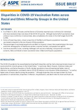 Disparities in COVID-19 Vaccination Rates across Racial and Ethnic Minority Groups in the United States