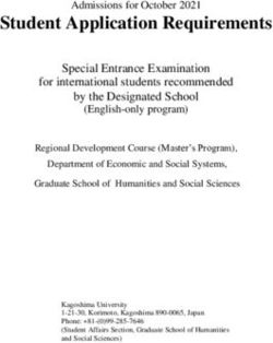 Student Application Requirements - Special Entrance Examination for international students recommended by the Designated School