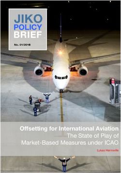 BRIEF POLICY - The State of Play of Market-Based Measures under ICAO