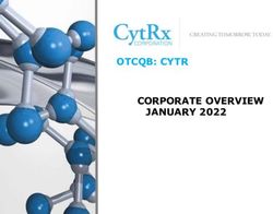 OTCQB: CYTR CORPORATE OVERVIEW JANUARY 2022