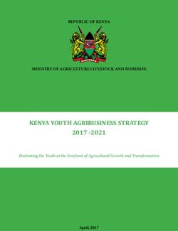 KENYA YOUTH AGRIBUSINESS STRATEGY 2017 -2021 - REPUBLIC OF KENYA MINISTRY OF AGRICULTURE LIVESTOCK AND FISHERIES - April, 2017