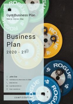 Business Plan 2020 21 - Gym Business Plan