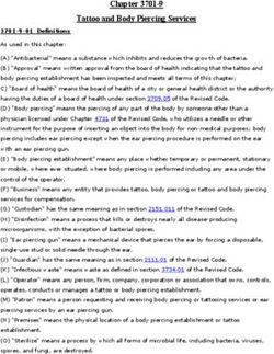 Chapter 3701-9 Tattoo and Body Piercing Services