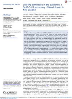 CHARTING ELIMINATION IN THE PANDEMIC: A SARS-COV-2 SEROSURVEY OF BLOOD DONORS IN NEW ZEALAND - CAMBRIDGE UNIVERSITY PRESS