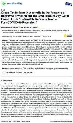 Green Tax Reform in Australia in the Presence of Improved Environment-Induced Productivity Gain: Does It Offer Sustainable Recovery from a ...