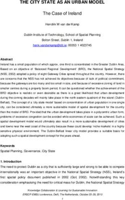 THE CITY STATE AS AN URBAN MODEL - The Case of Ireland