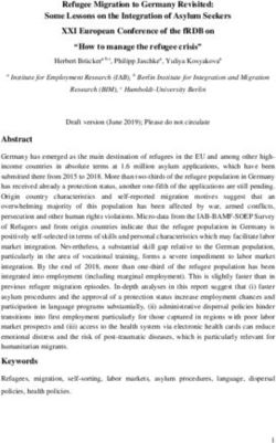 Refugee Migration to Germany Revisited: Some Lessons on the Integration of Asylum Seekers XXI European Conference of the fRDB on "How to manage ...