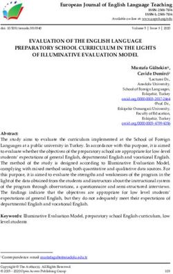 EVALUATION OF THE ENGLISH LANGUAGE PREPARATORY SCHOOL CURRICULUM IN THE LIGHTS OF ILLUMINATIVE EVALUATION MODEL - Core