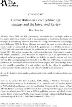 Global Britain in a competitive age: strategy and the Integrated Review